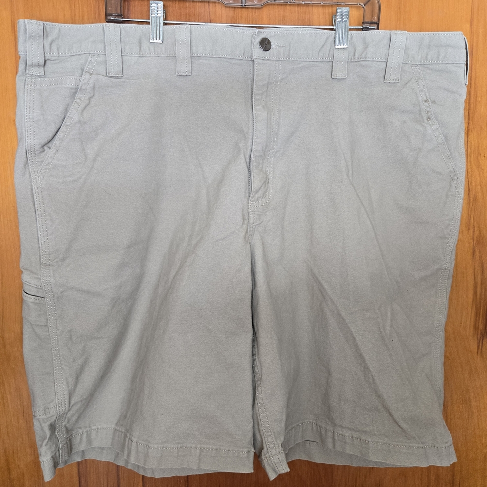 Relaxed Fit Rugged Flex Men's Khaki Cargo Work Shorts Size 46